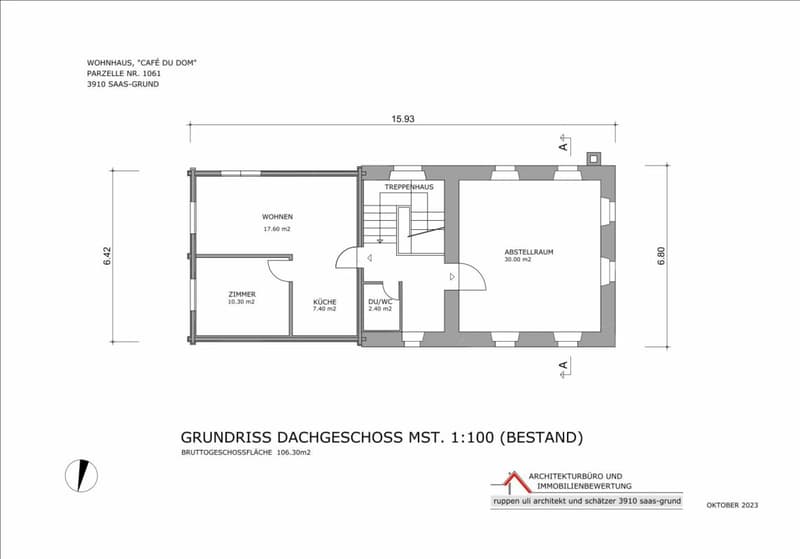 2.5 room apartment in the old Café du DOME in Saas-Grund. (7)