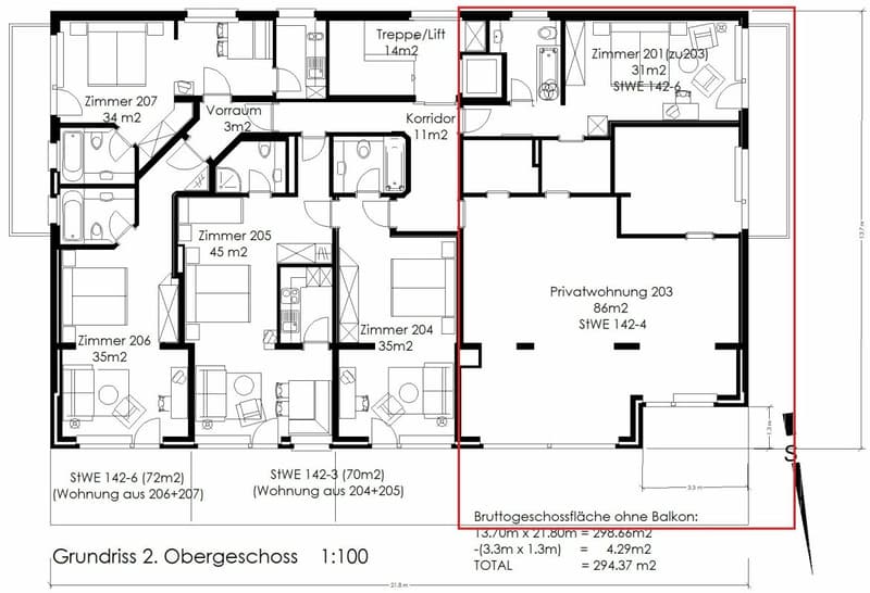 Location - Location - Location! Very spacious 3.5 room apartment at Alpin Express. Reserved. (3)