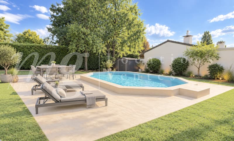 GRANDE MAISON INDIVIDUELLE DE 8 PIECES -- TRES BEAU JARDIN CLOTURE ARBORE AVEC PISCINE NEUVE (1)