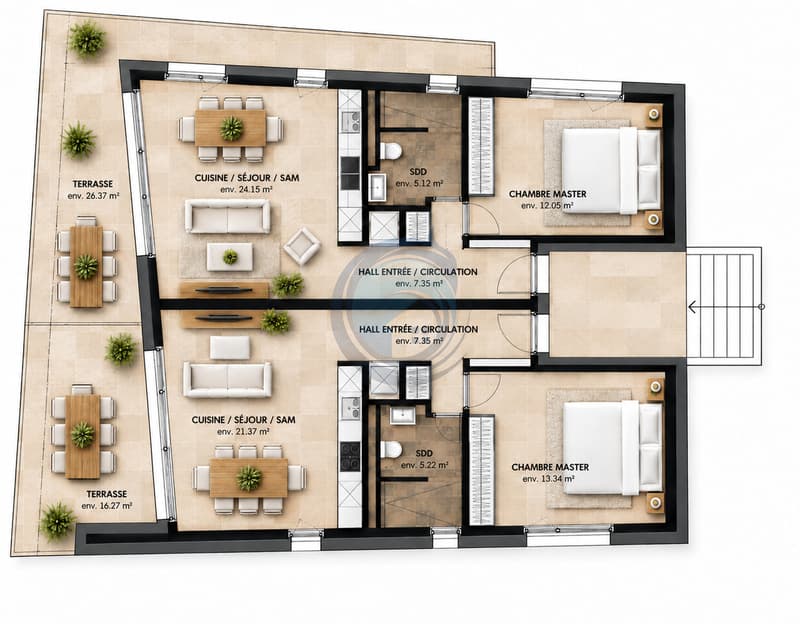 APPARTEMENT NEUF DE 2,5 PIÈCES AVEC TERRASSE (6)