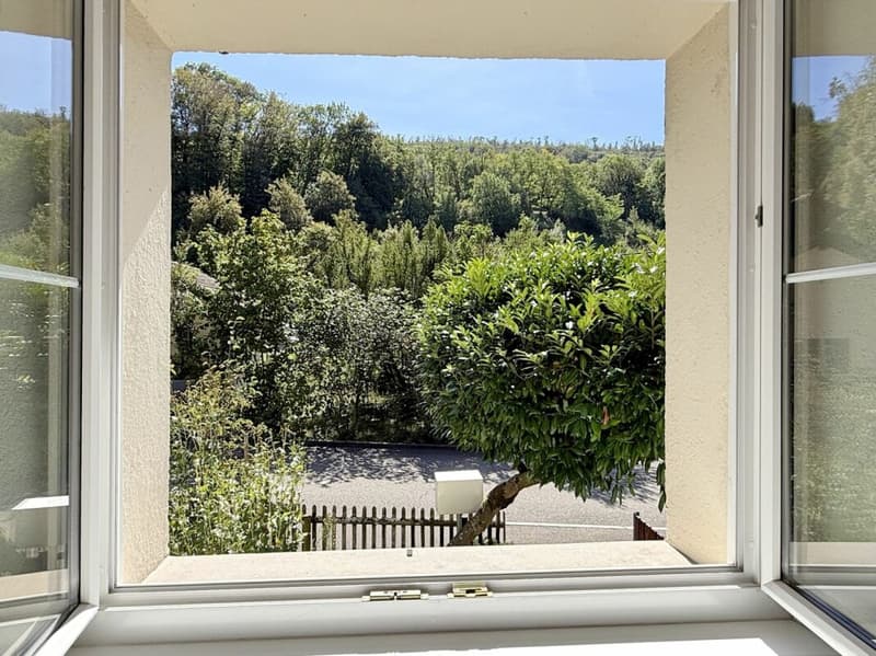 Schöner Blick aus dem Wohnzimmer-Fenster