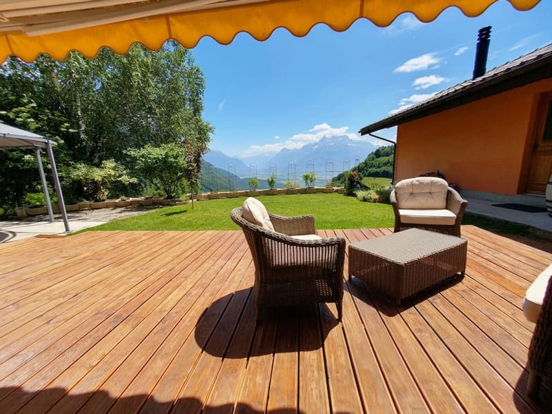 Magnifique chalet et grand terrain - vue sur les Dents du Midi (6)