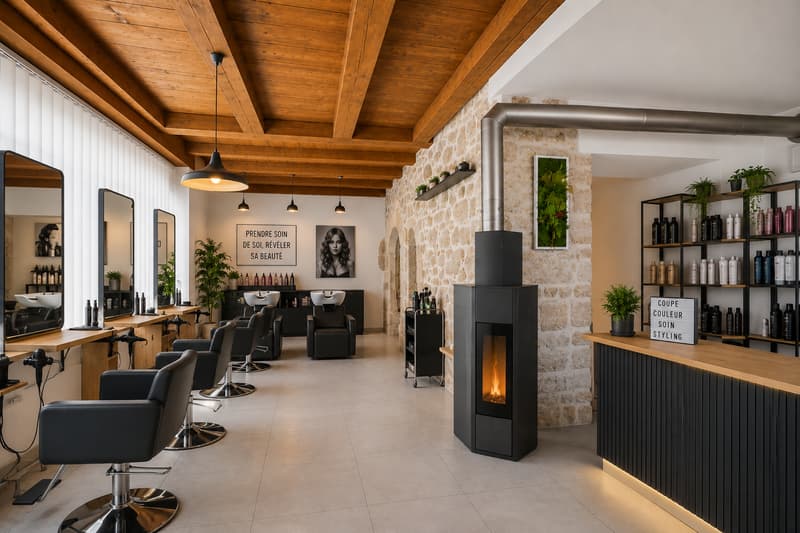 projection salon de coiffure