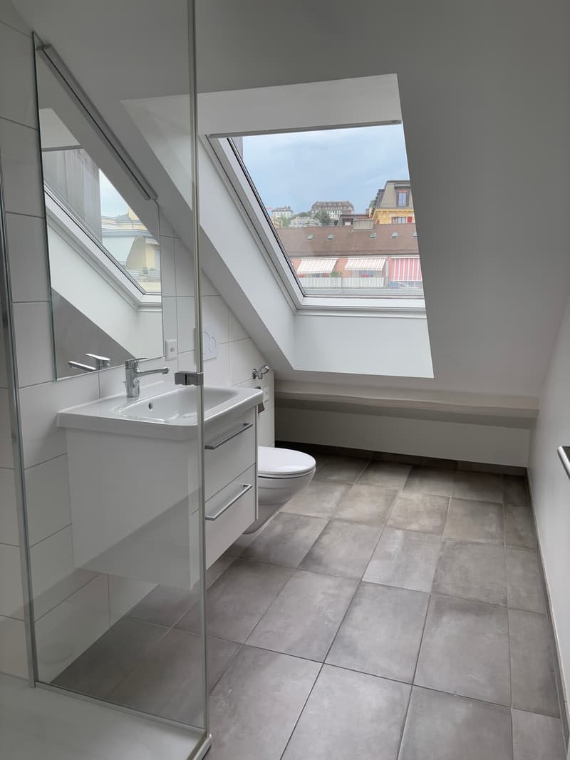 Meraviglioso appartamento in attico moderno con balcone - Sotto la stazione - Vista sul lago e sulla città (10)