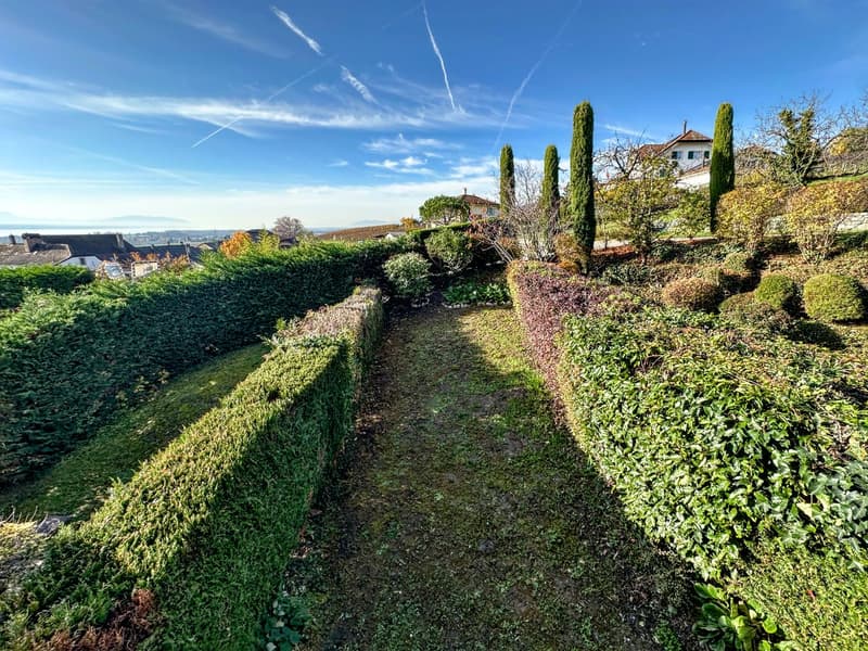 Vue du jardin privé depuis le balcon