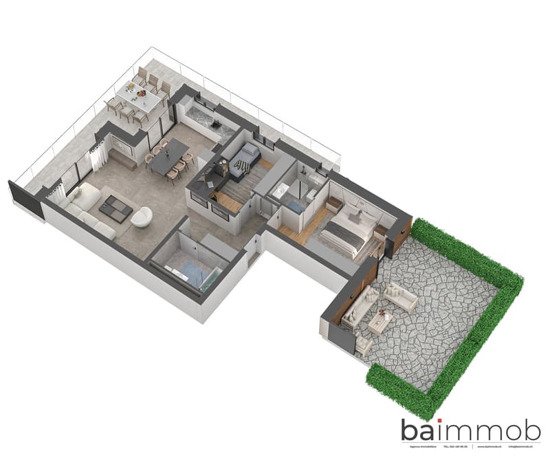 Magnifique appartement de 3,5 pièces avec terrasse et jardin privatif à Crans-Montana ! (3)