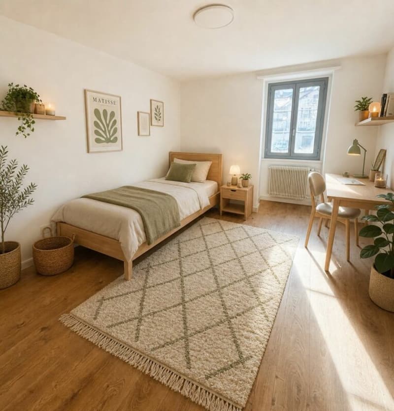 Chambre - (proposition d'amménagement générée)