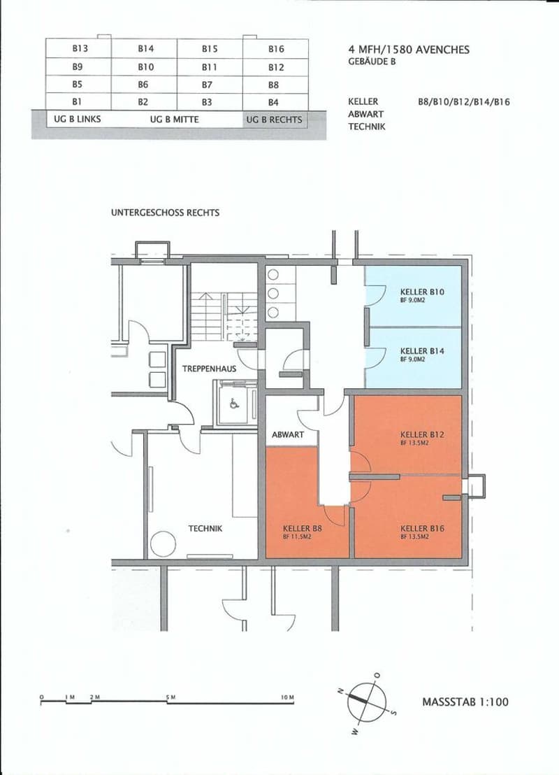 A floor plan of a multi-level apartment complex with distinct apartment sections labeled KELLER B10, KELLER B14, KELLER B12, KELLER B8, and KELLER B16 with different square footages.