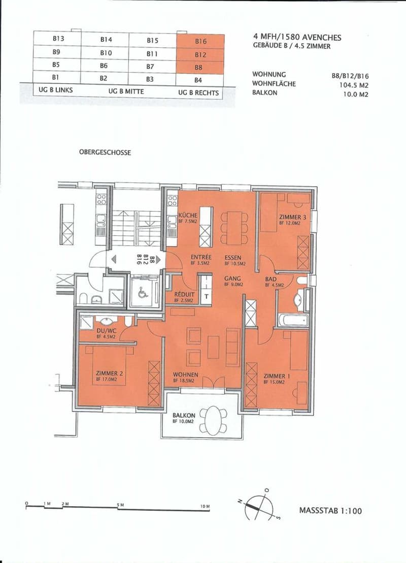 kitchen, entrance, living room, dining room, 3 bedrooms, bathroom, bath, wc, accessible wc, balcony