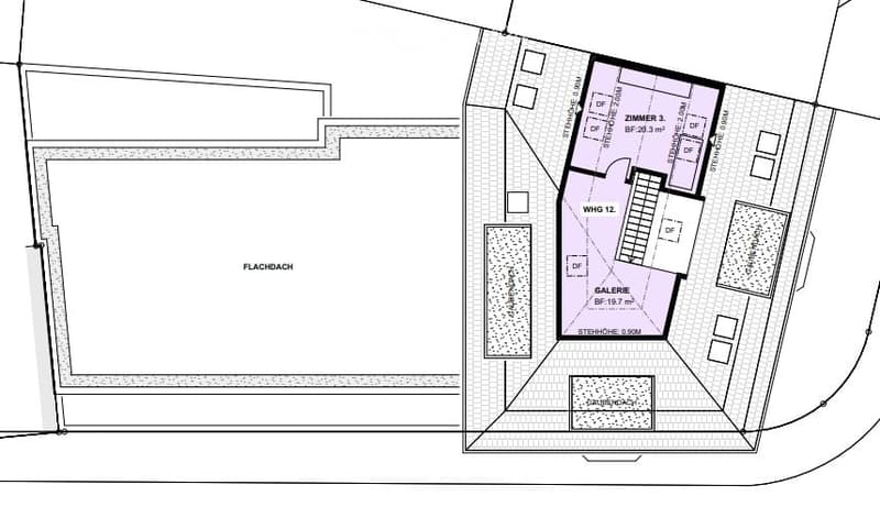 Main floor with multiple rooms and two galleries