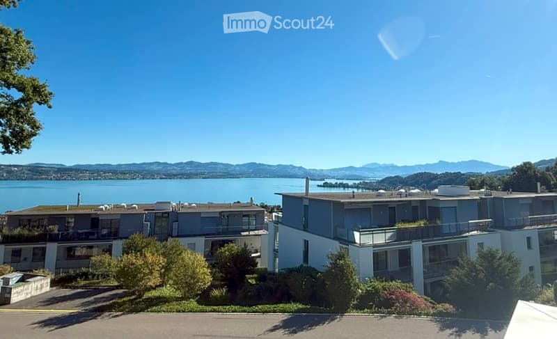 Modern building with a beautiful view of the lake