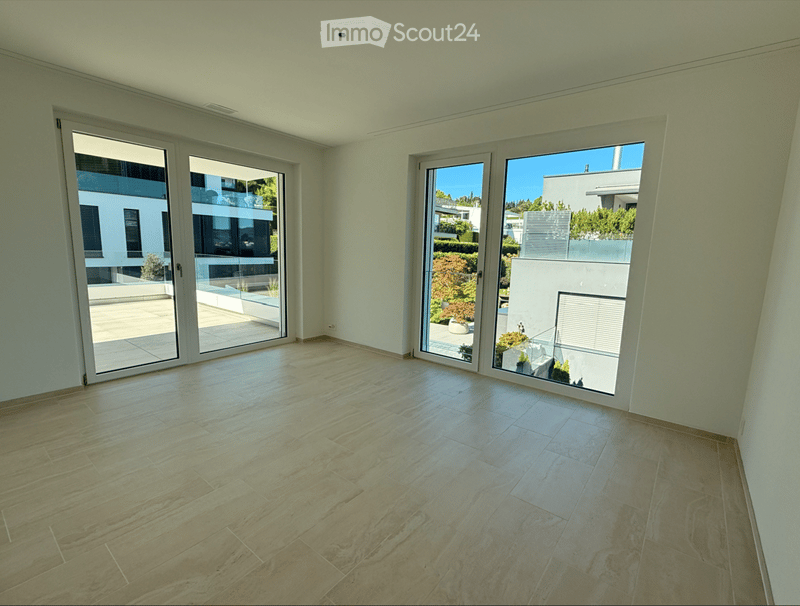 empty room, wooden floor, sliding glass doors, balcony, view of the outside