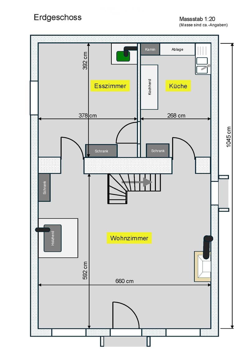 Floor Plan. Ground floor floor plan showing a living room, dining room, kitchen, hallway, and closet. Includes dimensions and labeled areas.
