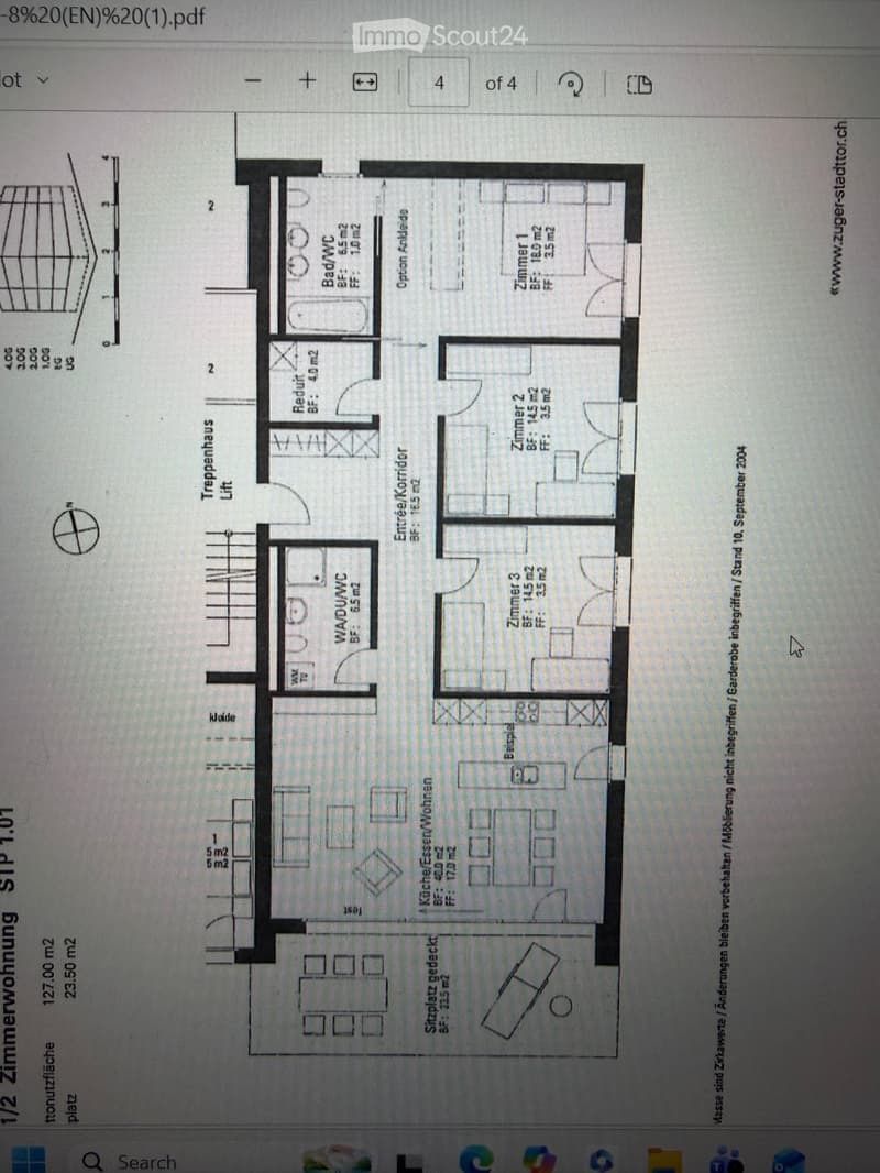 Floor plan showing a 2-room apartment with kitchen, living room, bedroom, and bathroom. Includes entrance corridor, staircase, and balcony.