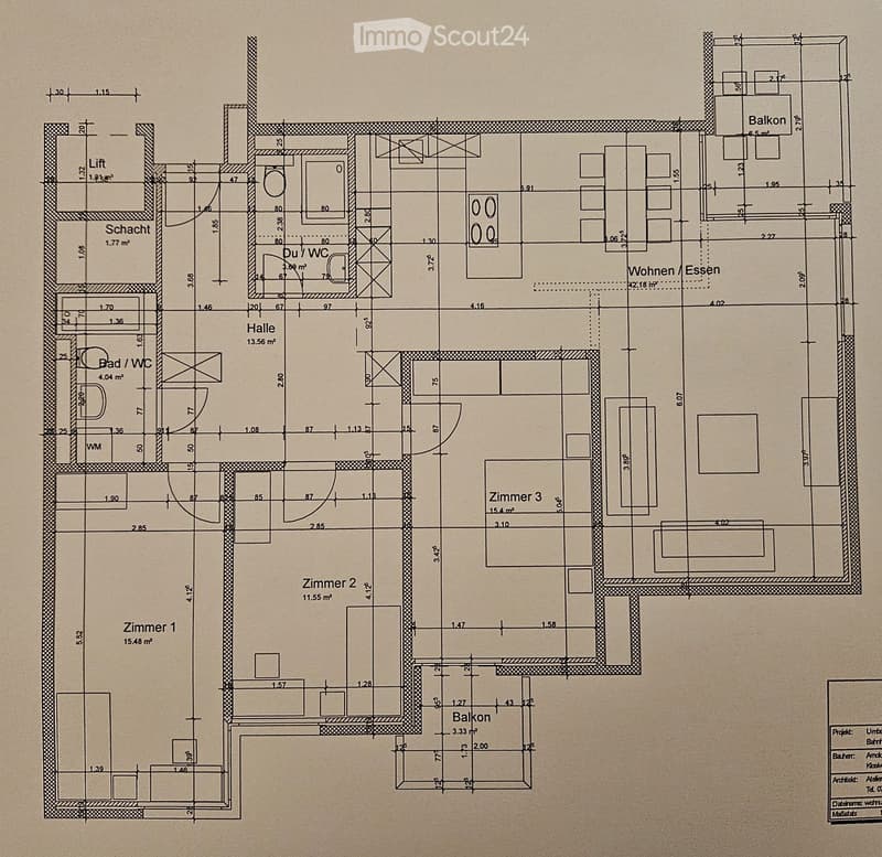 3 rooms, 1 bathroom, kitchen, terrace, living room