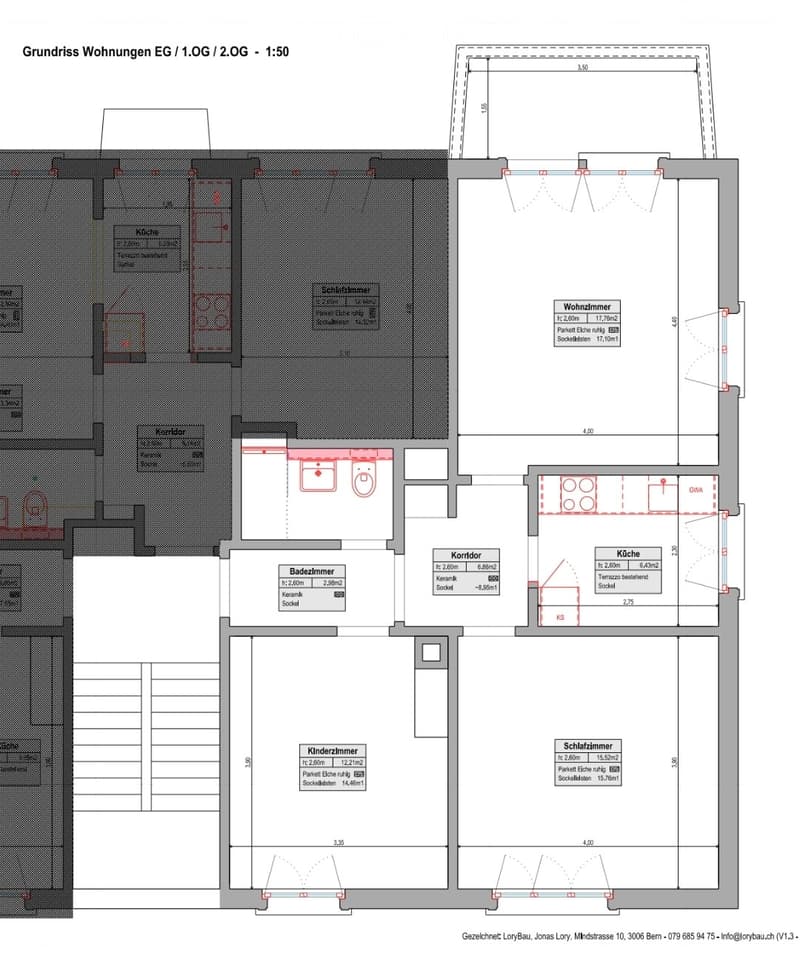 Floor plan of a residential unit showing a living room, kitchen, bathroom, bedroom, children's room, hallway, and entrance area with dimensions and features.