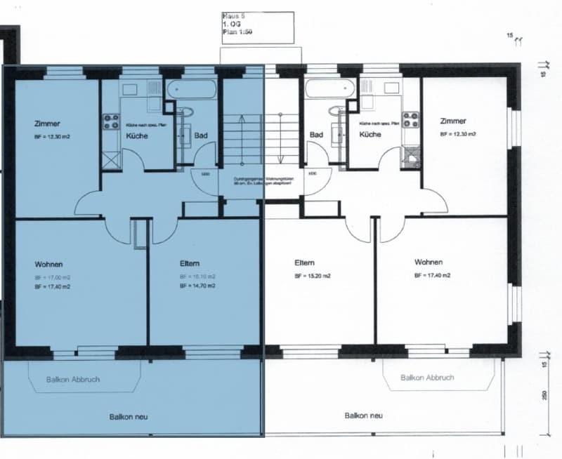 Floor plan of a 2-story house with multiple rooms including living rooms, bedrooms, bathrooms, and kitchens. Features include two balconies.