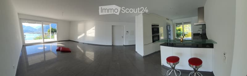Terrassenwohnung mit Pool in einer 6-Partei Eigentumswohnanlage mit 180° See und Bergsicht in Gerra (6)
