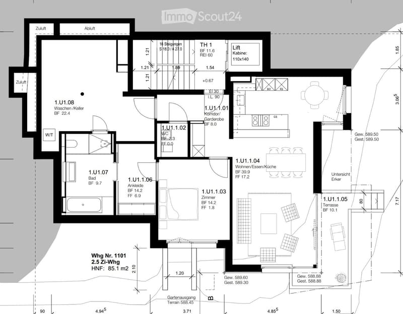 Moderne 2.5-Zimmer-Wohnung mit Balkon und Sauna an ruhiger Lage in Zürich 8044 (23)