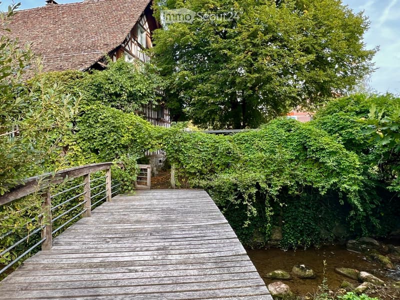 A rare home with an Atelier, mature garden and private bridge in charming Rifferswil (5)
