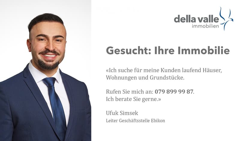 Professional portrait of a man in a suit with text overlay promoting real estate services.