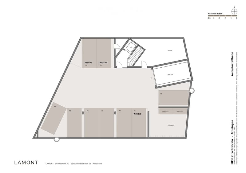 Attics, technical room, auto lift, motor and veloroom rooms