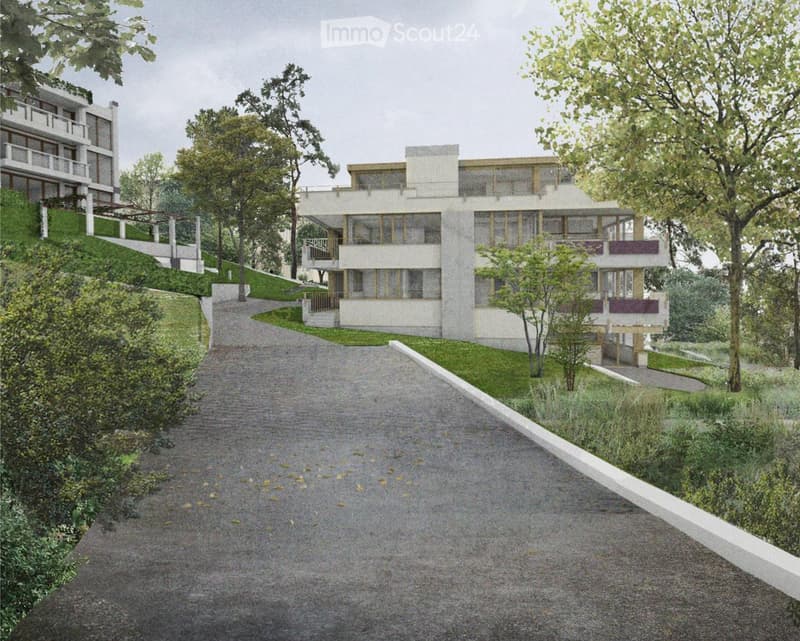 two story building, raised ground floor, balcony