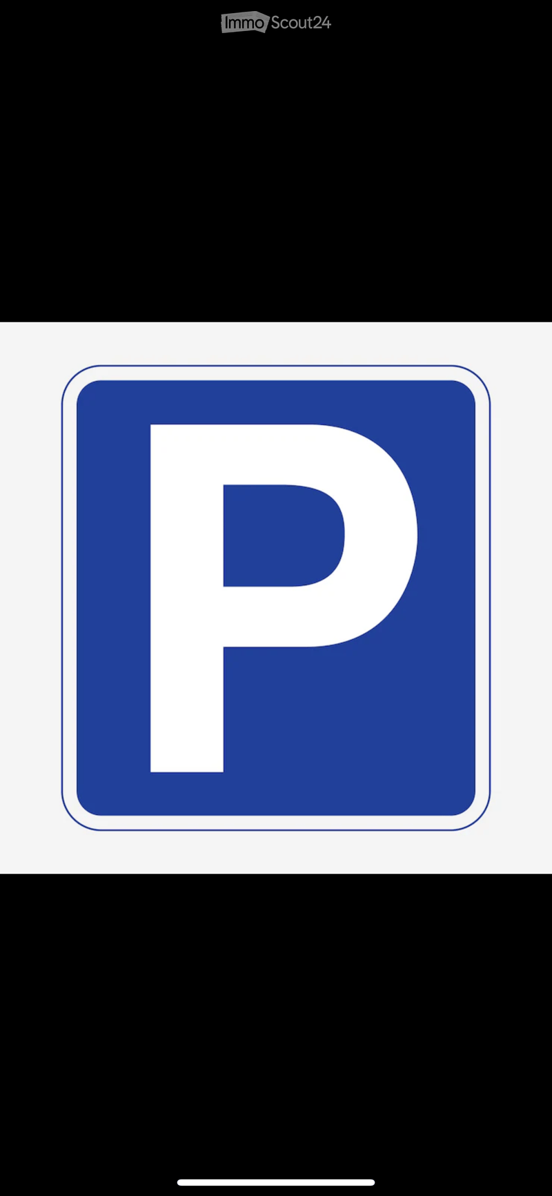 A blue and white parking symbol, commonly used to indicate a parking area or parking lot.