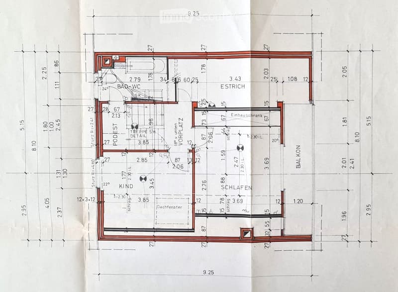 Floor plan of a residential space featuring a bathroom, living area, bedroom, and balcony.