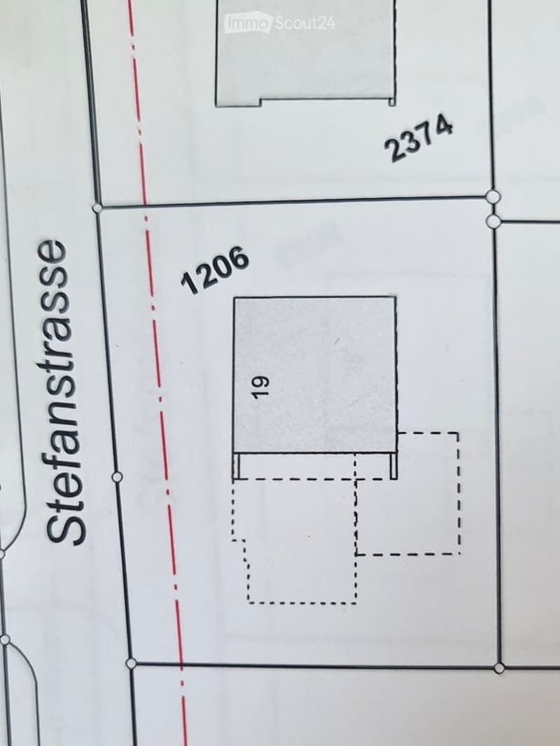 Floor plan showing a building layout with labeled areas and dimensions.