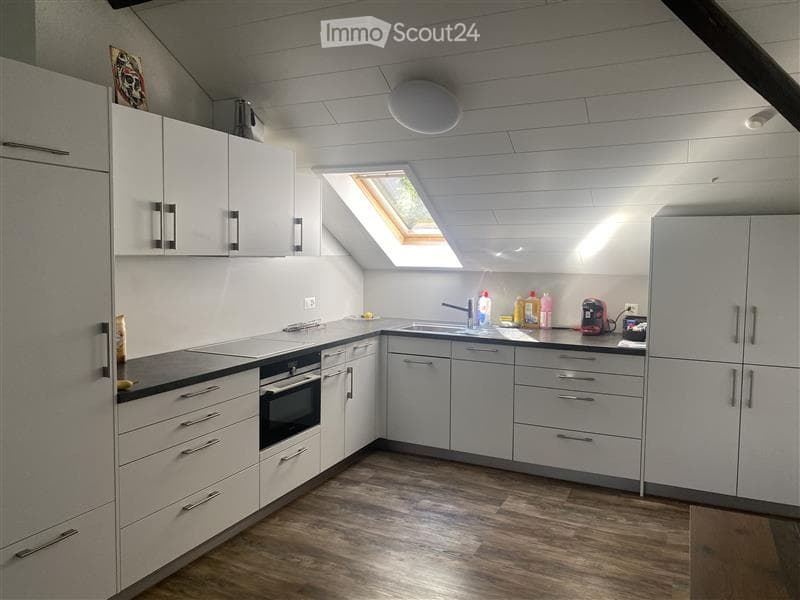 open kitchen, oven, dishwasher, sink, window, attic