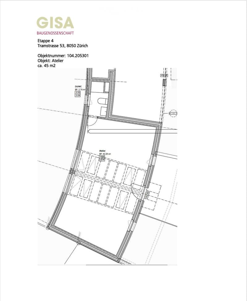 Floor plan of an apartment with labeled rooms and dimensions, including a kitchen, living area, and several bedrooms.