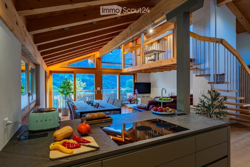 {"visible_features": ["View"], "type": "Furnished Room", "objects": ["sofa", "dining table", "chair", "faucet", "fridge", "oven", "table", "stool", "stool", "stool", "stool", "stool", "stool", "stool", "stool", "stool", "stool", "stool", "stool", "stool",