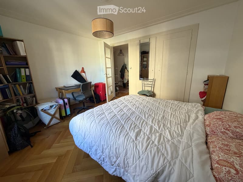 2 pièces à Genève : grande chambre, salon, cuisine équipée et salle de bain + Garage fermé (5)