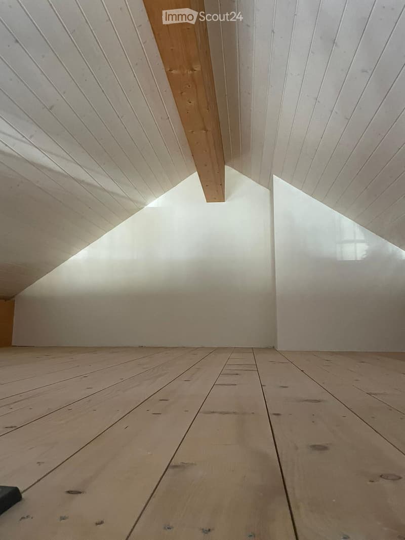 Completely empty room with wooden floor and white paneled walls and ceiling. No furniture or equipment.