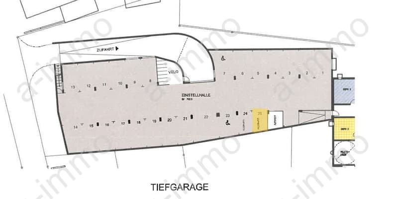 Tiefgaragenparkplatz für Kleinwagen in Reinach zu vermieten (1)