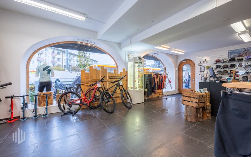 Bikeshop im Erdgeschoss