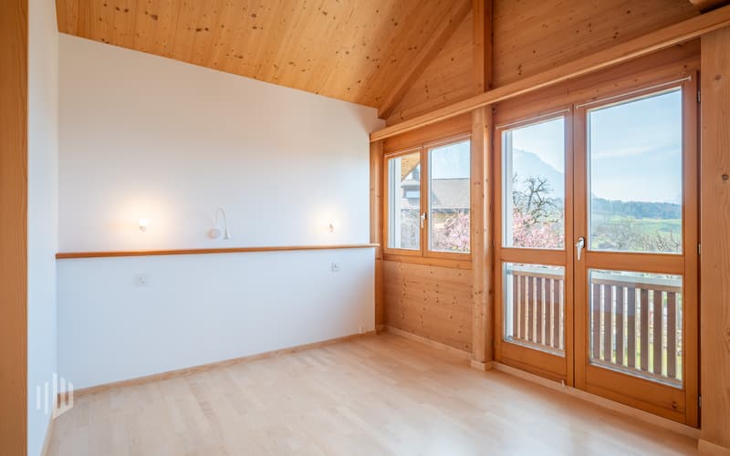Zimmer mit Dachschräge und schönem Ausblick