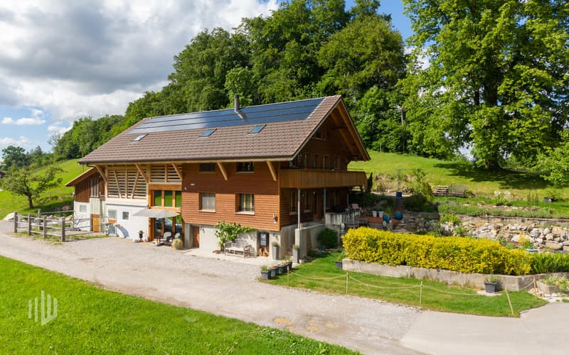 Einfamilienhaus mit Einliegerwohnung und Stall im Gwatt