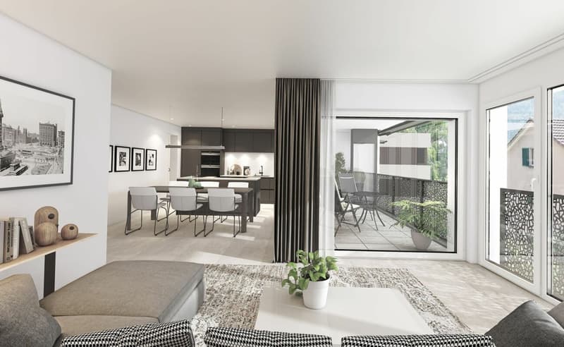Neubau/Erstbezug: Hochwertige 3.5 Zimmer-Gartenwohnung mit grosszügigem Sitzplatz und Wintergarten (3)