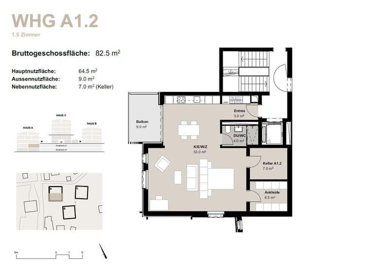 1.5-Zimmerwohnung zur Miete (Erstbezug): Neubau Hasol in Bürchen (11)