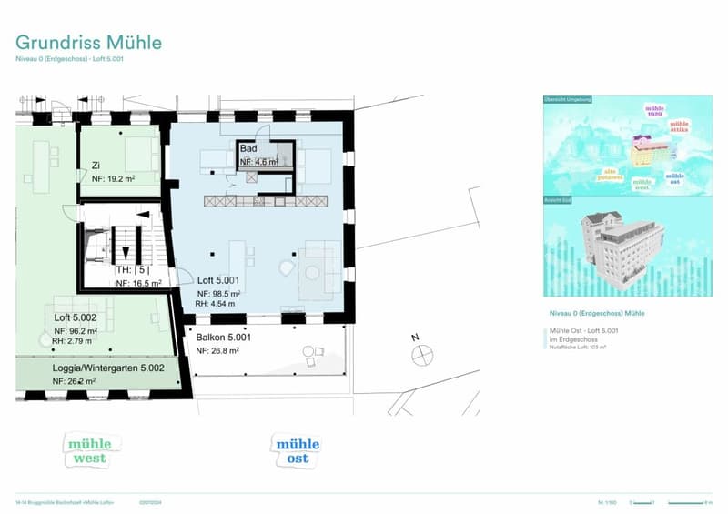 Überhohe 1.5-Zi-Loft (100m2) in der Bruggmühle Ost (9)