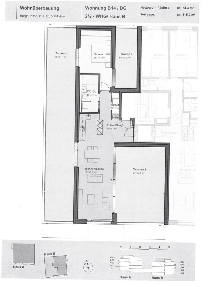 Moderne 2.5-Zimmer-Dachwohnung mit Terrassen in Auw (1)