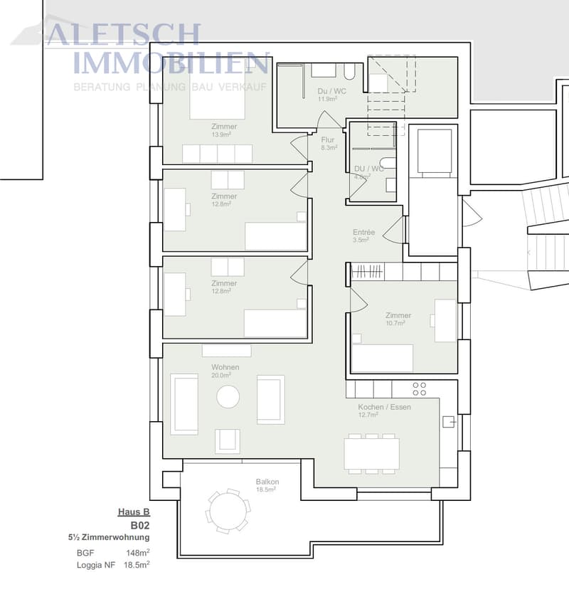 For sale, 5.5-room apartment in Ausserberg / VS (6)