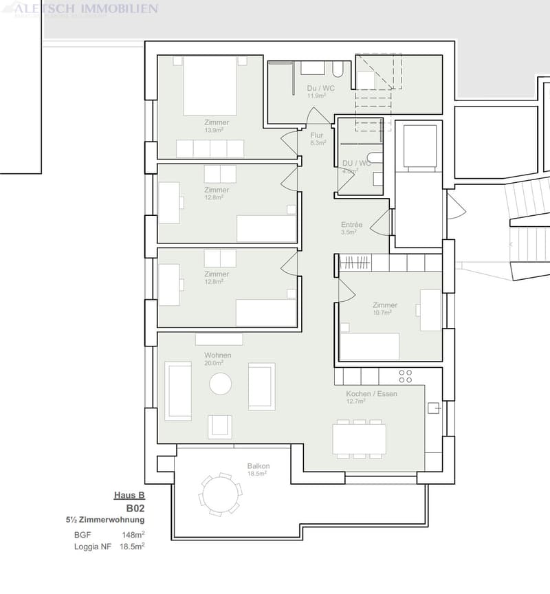 For sale, 5.5-room apartment in Ausserberg / VS (6)