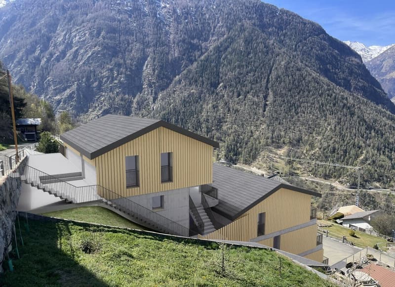 For sale, 4.5 rooms on the ground floor of a new building in Staldenried (2)