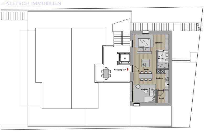 For sale, 2.5 room new apartment on the 3rd floor in Staldenried (7)