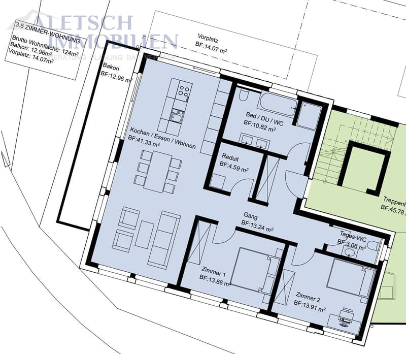 Alpin leben in Fiesch - 3.5-Zimmer-Wohnung im 1. Obergeschoss (3)