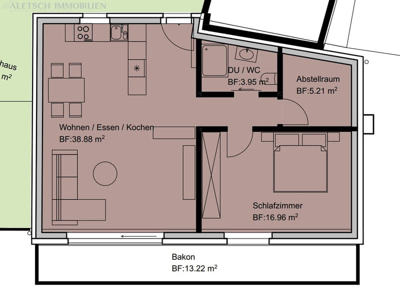 Appartamento di 2.5 locali al 2° piano - Edificio nuovo nel cuore di Fiesch (3)