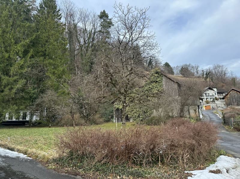 787 m2 de terrain à bâtir dans la zone du centre du village Sevelen avec ancienne maison d'habitation et grange (7)